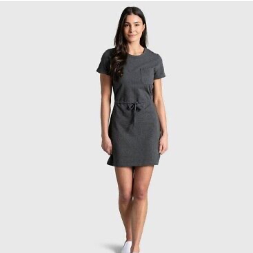 United By Blue Impact Organic Cotton T-shirt Dress Charcoal - S - Picture 1 of 4